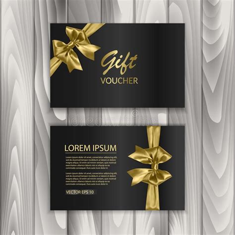 Set Of Gift Voucher Card Template Advertising Or Sale Template With