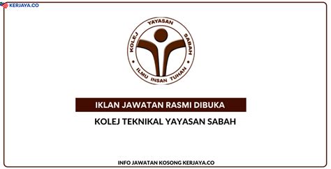 Jawatan Kosong Terkini Kolej Teknikal Yayasan Sabah Kerja Kosong