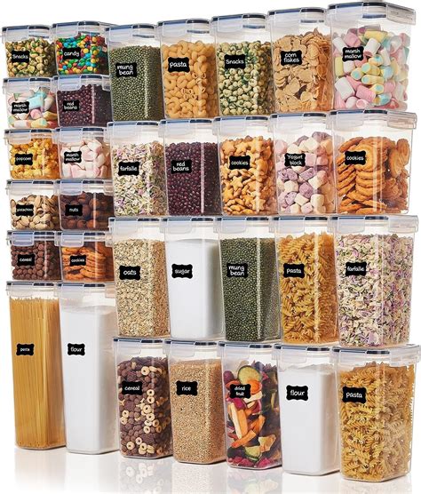 Vtopmart 32pcs Food Storage Container Set Kitchen Pantry Organizers