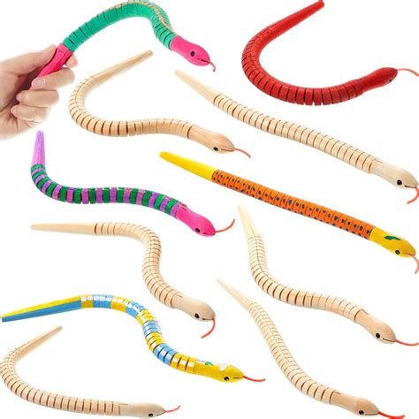 Buy 12 Inch Wooden Snakes Unfinished Wooden Wiggly Snakes Jointed