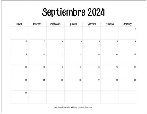 Calendario Septiembre 2024 Para Imprimir Pdf Nita Terese