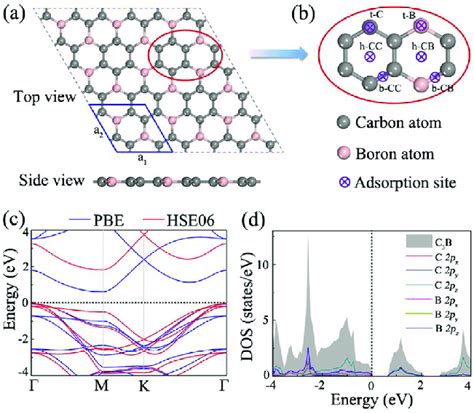 A Top And Side Views Of The Optimized Structure Of Bc 3 Monolayer