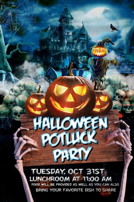 Halloween Potluck Party Template Postermywall