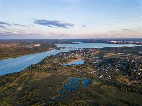 Lake Senezh, Moscow Region. Russia Stock Photo - Image of spruce ...