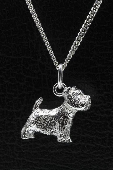 Zilveren West Highland White Terrier Ketting Hanger Groot Bol