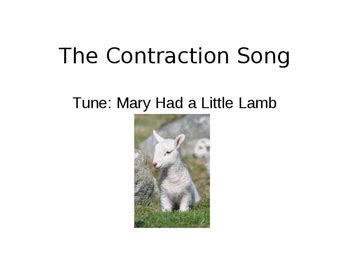 The Contraction Song by Lisa Zimmerman | TPT