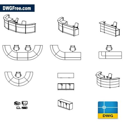 Reception Desk CAD Block Dwg Drawing. Download in Autocad.