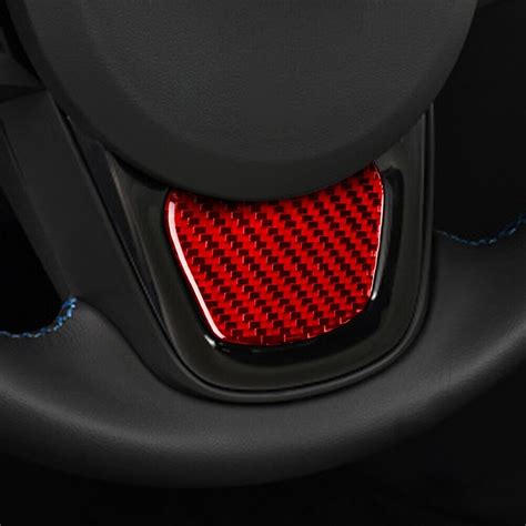 Red Carbon Fiber Interior Steering Wheel Chin Cover Trim For Supra A