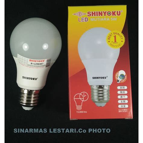 Jual Shinyoku LED Mutiara 5w E27 220 240V 380 Lumen 6500k Putih