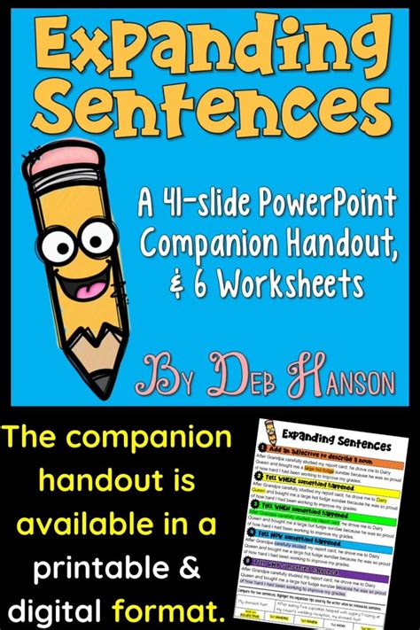 Expanding Sentences Powerpoint Lesson And Worksheets Video Video