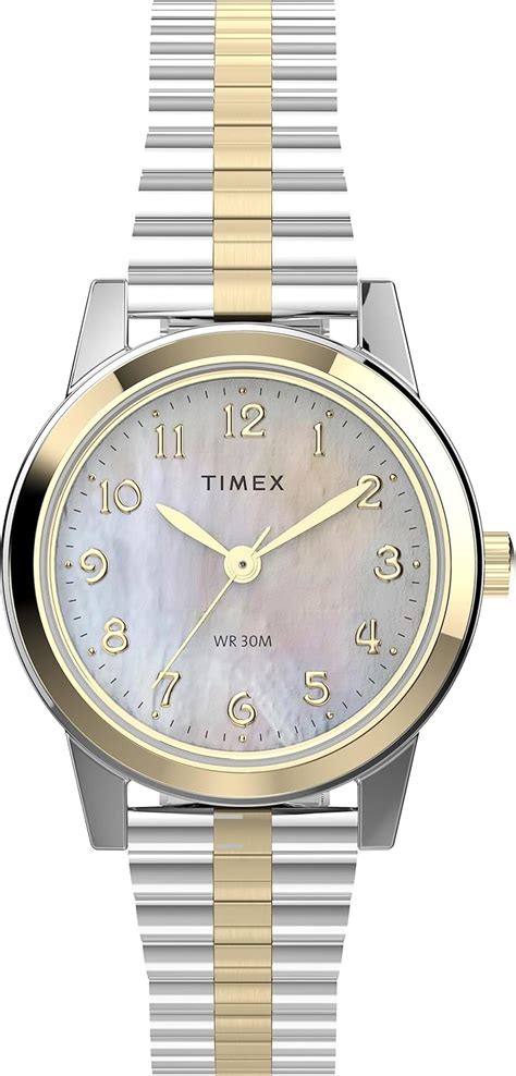 Timex Womens T2m828 Essex Avenue Two Tone Stainless Steel Expansion Band Watch Timex Amazon