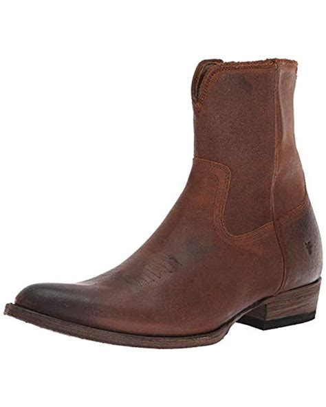 Frye Austin Inside Zip Western Boot In Brown For Men Lyst