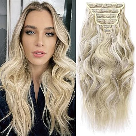 Thick Wavy Clip In Hair Extensions 20 Inch 6pcs Set For Full Head Double Weft