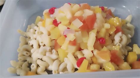 How To Make Creamy Macaroni Fruit Salad At Home Youtube