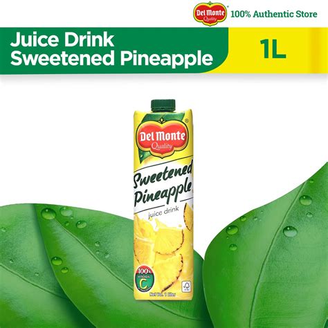 Del Monte Sweetened Pineapple Juice Drink With Refreshing Real Fruit