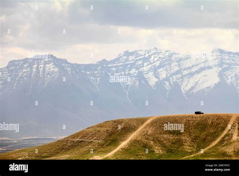 Desert With Mountains Panorama Of A Desert In Afghanistan With