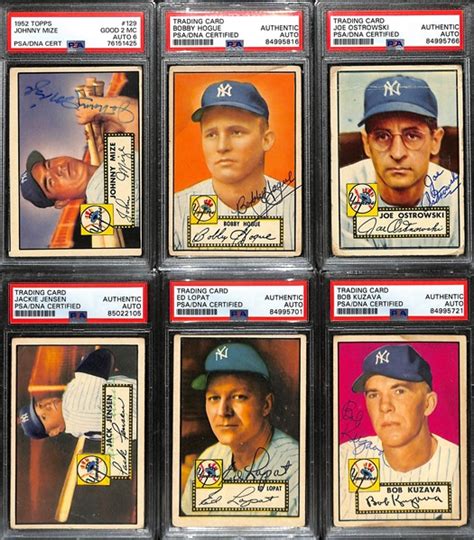 Lot Detail Signed Topps New York Yankees Cards Psa Dna