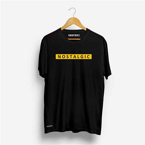 Nostalgic Black Half Sleeve T Shirt Stash