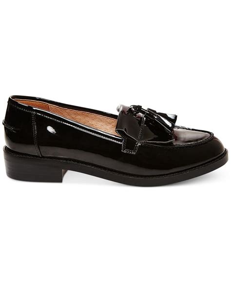 Steve Madden Women S Meela Lug Tassel Loafer Flats Shoes Macy S Black Patent Shoes