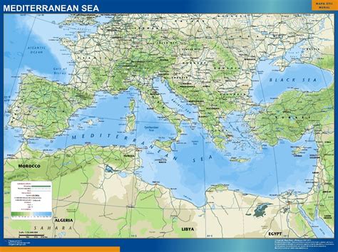 Mar Mediterraneo Mapas Murales De Pared Hot Sex Picture