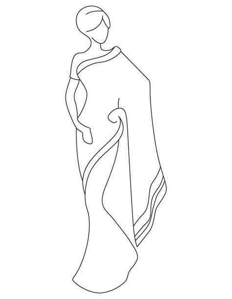 How To Draw A Simple And Easy Sari Enjoy Fashion Illustrations