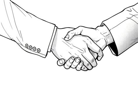 Outline sketching illustration handshake cartoon | Premium Photo ...