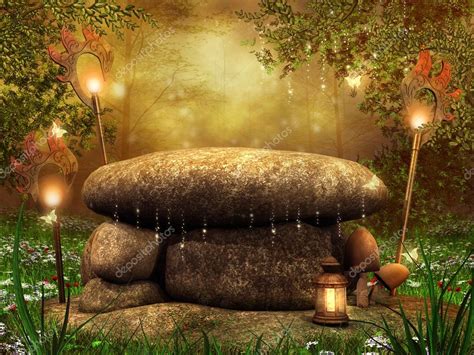 Stone altar with lanterns — Stock Photo © FairytaleDesign #13989267