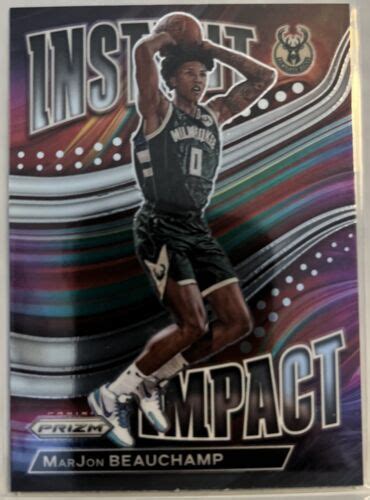 Marjon Beauchamp 2022 23 Prizm Instant Impact Rookie Card 23 Milwaukee Bucks Ebay