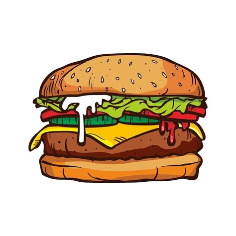 Premium Vector Sketch Hand Drawn Burger Ilustration Burger