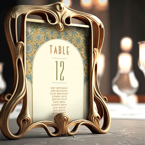 Table Numbers Vintage Art Nouveau Wedding Zazzle Art Nouveau