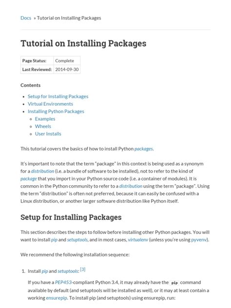 Tutorial On Installing Packages Python Packaging User Guide