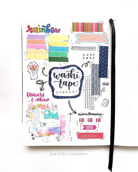 35 Creative Washi Tape Bullet Journal Ideas - The Creatives Hour