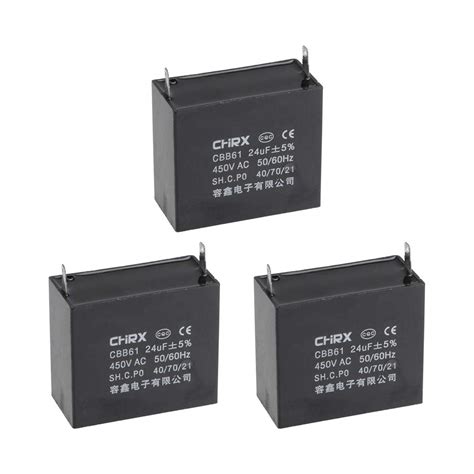 Buy Sourcing Ceiling Fan Capacitor CBB61 24uF 450V AC Single Insert