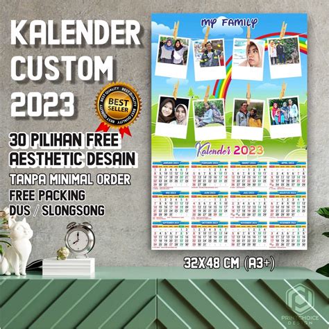 Jual Kalender Dinding 2023 Foto Custom Free Design Shopee Indonesia