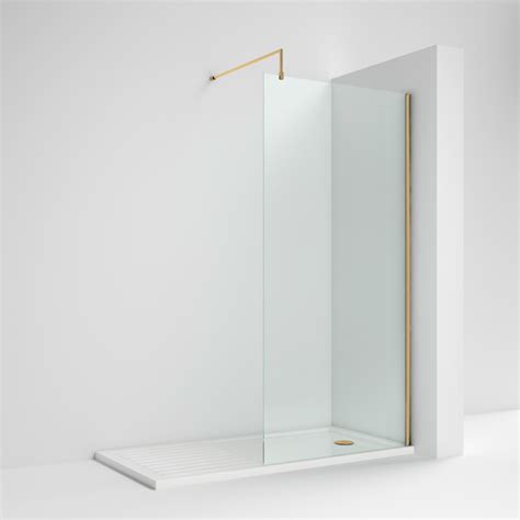 Hudson Reed Brushed Brass Wetroom Screens 700 1400mm