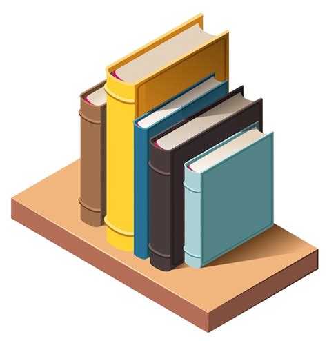 Premium Vector Books On Wall Bookshelf Isometric D Icon Illustration