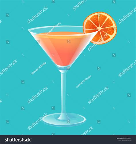 Orange Juice Cocktail Punch Orange Slice Stock Vector Royalty Free