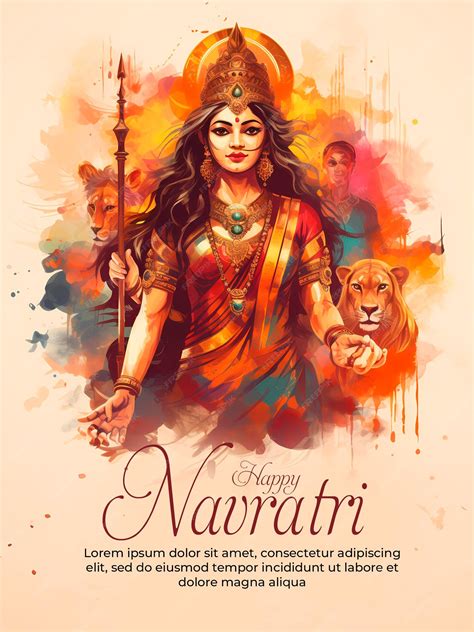 Premium Psd Durga Puja And Happy Navratri Festival Goddess Durga