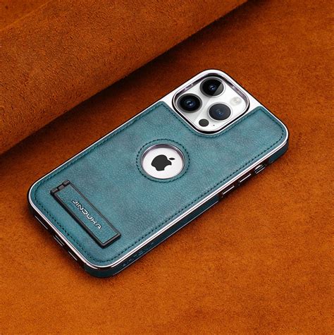 iPhone Series | Invisible Stand Premium Genuine Leather Phone Case