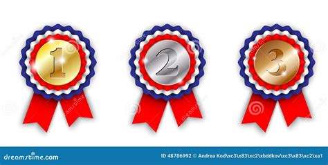 Award Ribbons, 1st, 2nd And 3rd Place Stock Vector - Image: 48786992