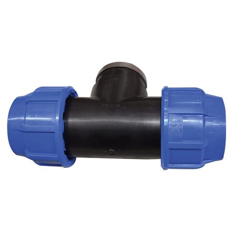 RACCORDO A COMPRESSIONE TUBO POLIETILENE TEE Ø 63 mm x 2 F