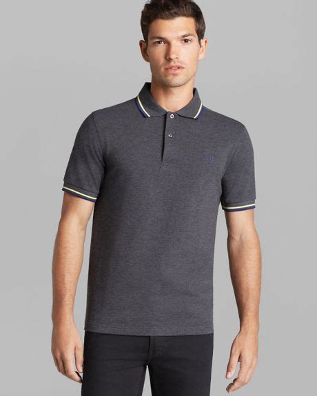 Fred Perry Twin Tipped Slim Polo In Gray For Men Graphite Lyst