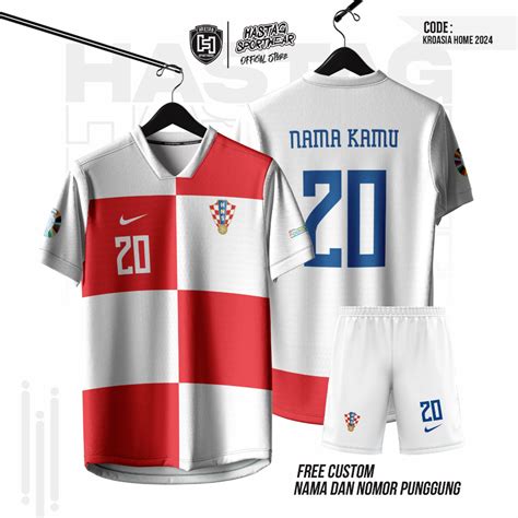 Jual JERSEY KROASIA HOME 2024 FULL PRINTING FREE CUSTOM NAMA DAN NOMOR