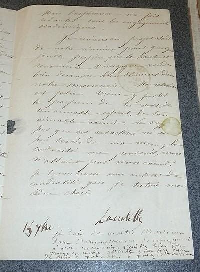 Lettre autographe signée par Charles de Lacretelle et datée du 15