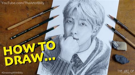 How To Draw Rm Rap Monster From Bts For Beginners Kpop Star Kim