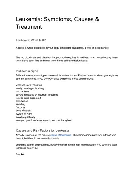 Ppt Leukemia Symptoms Causes And Treatment Powerpoint Presentation