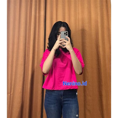 Jual Kaos Crop Oversize Crop Tee Kaos Polos Crop Top Over Size Kaos