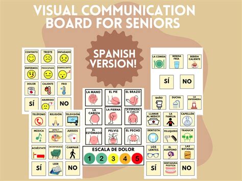 Senior Adultgeriatric Spanish Communication Board For Non Verbal