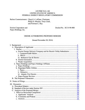 Fillable Online Ferc E Corporation And Pepco Holdings Inc Docket No