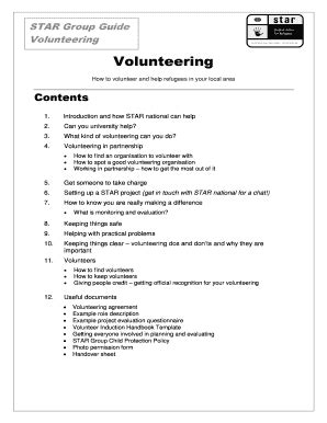 Fillable Online Star Network Org STAR Group Guide Volunteering